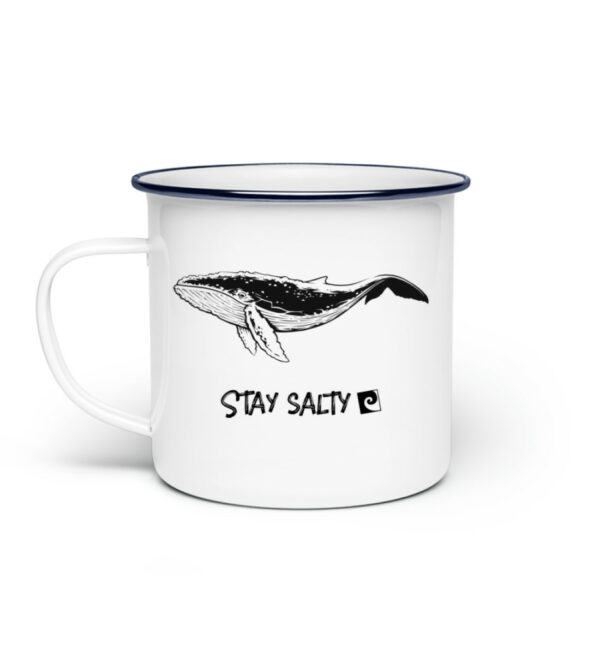 Stay Salty - Whale Emaille & Bottle - Emaille Tasse-3