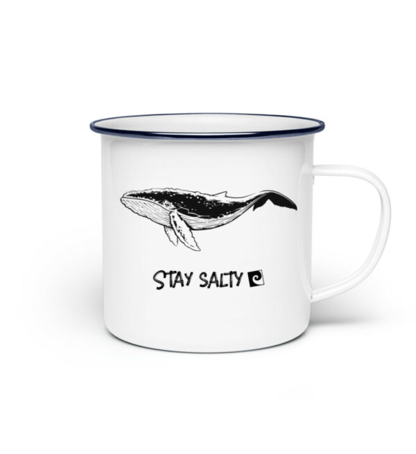 Stay Salty - Whale Emaille & Bottle - Emaille Tasse-3