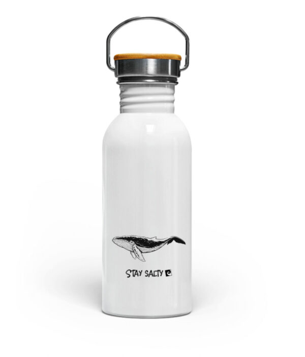 Stay Salty - Whale Emaille & Bottle - Edelstahl Trinkflasche-3
