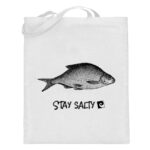 Stay Salty - Fish - Jutebeutel (mit langen Henkeln)-3