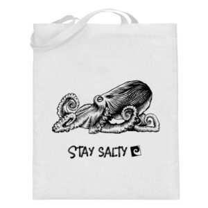 Stay Salty - Octopus - Jutebeutel (mit langen Henkeln)-3